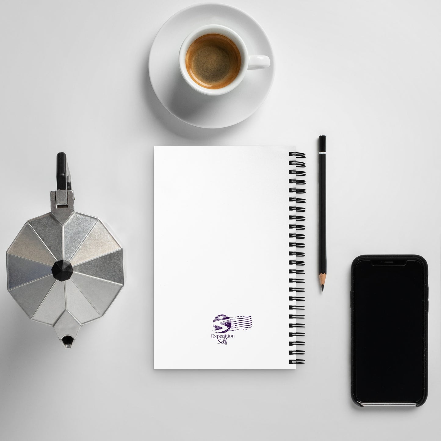 Heart Tendrils - Spiral Notebook (black & white)