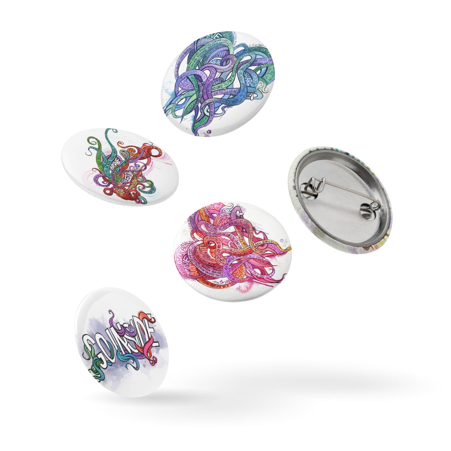 Tendrils - Set of Pin Buttons