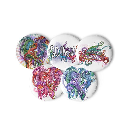 Tendrils - Set of Pin Buttons