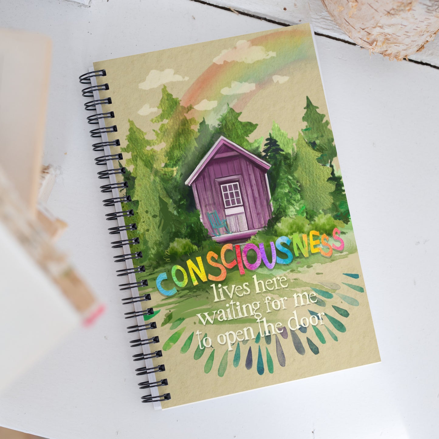 Consciousness Lives Here - Spiral Notebook