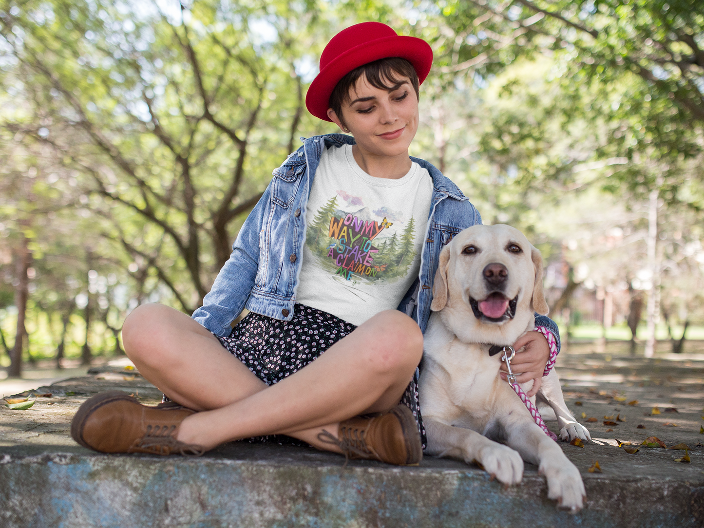 'On my way to stake a claim on ME' gender neutral t-shirt