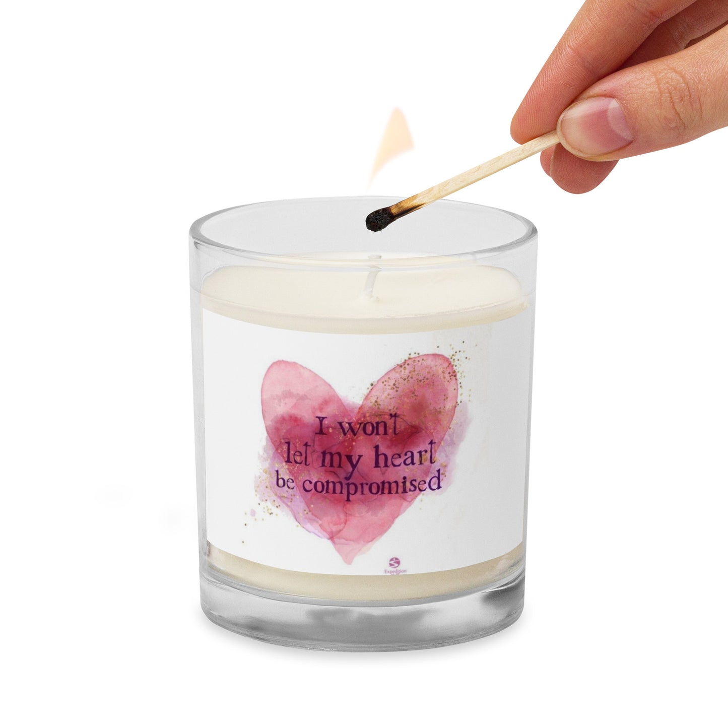 My Heart - Watercolor Heart Glass Jar Candle