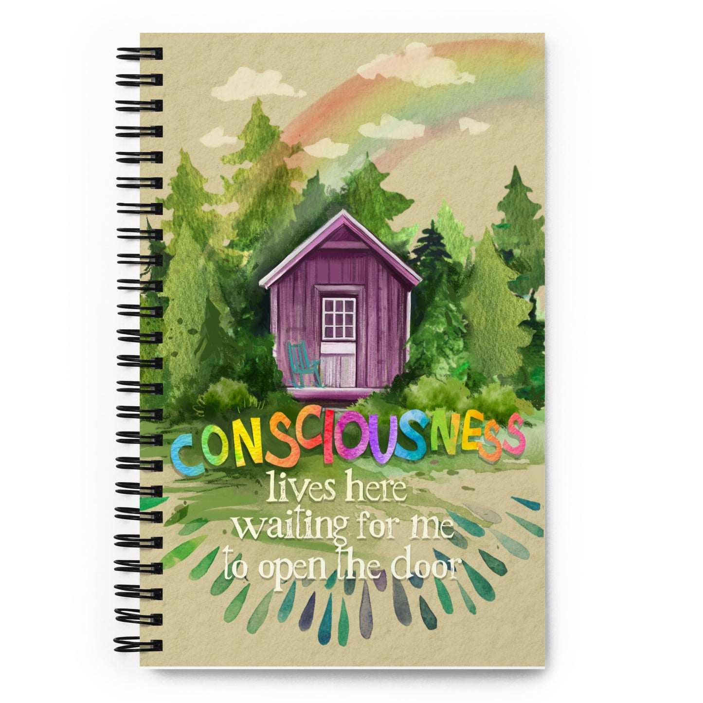 Consciousness Lives Here - Spiral Notebook