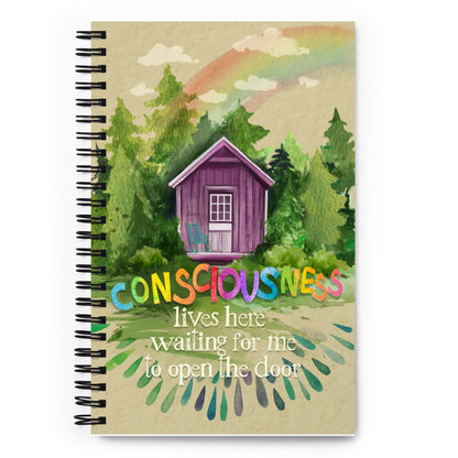 Consciousness Lives Here - Spiral Notebook