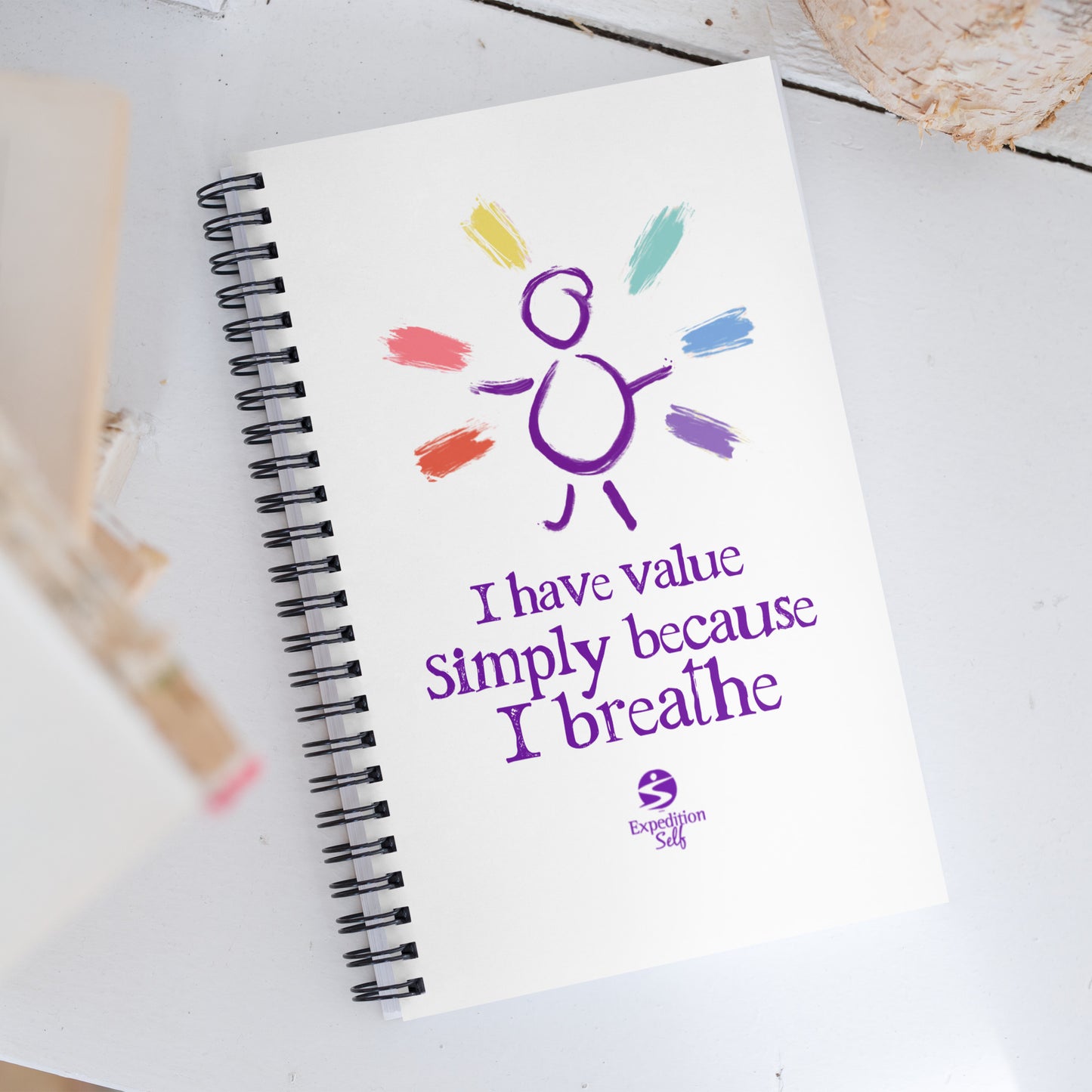 'I have Value Simply Because I Breathe' Spiral notebook