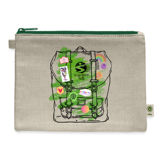 ExpSelf Backpack Carry All Pouch (green) - natural/green