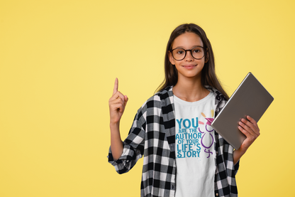 'You are the author of your life's story' gender neutral t-shirt