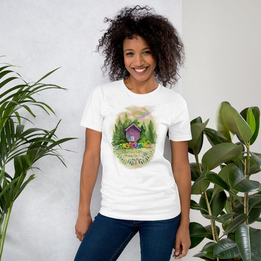 Consciousness Lives Here - Gender Neutral T-shirt