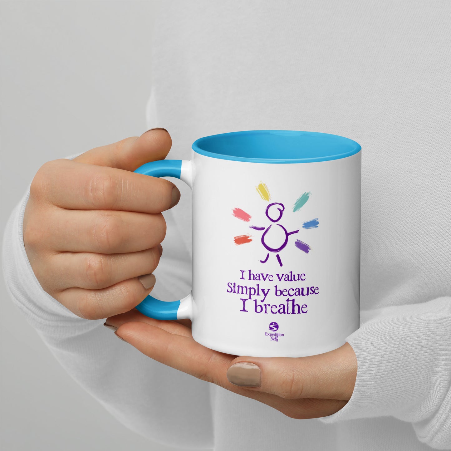 'I have value simply because I breathe' mug