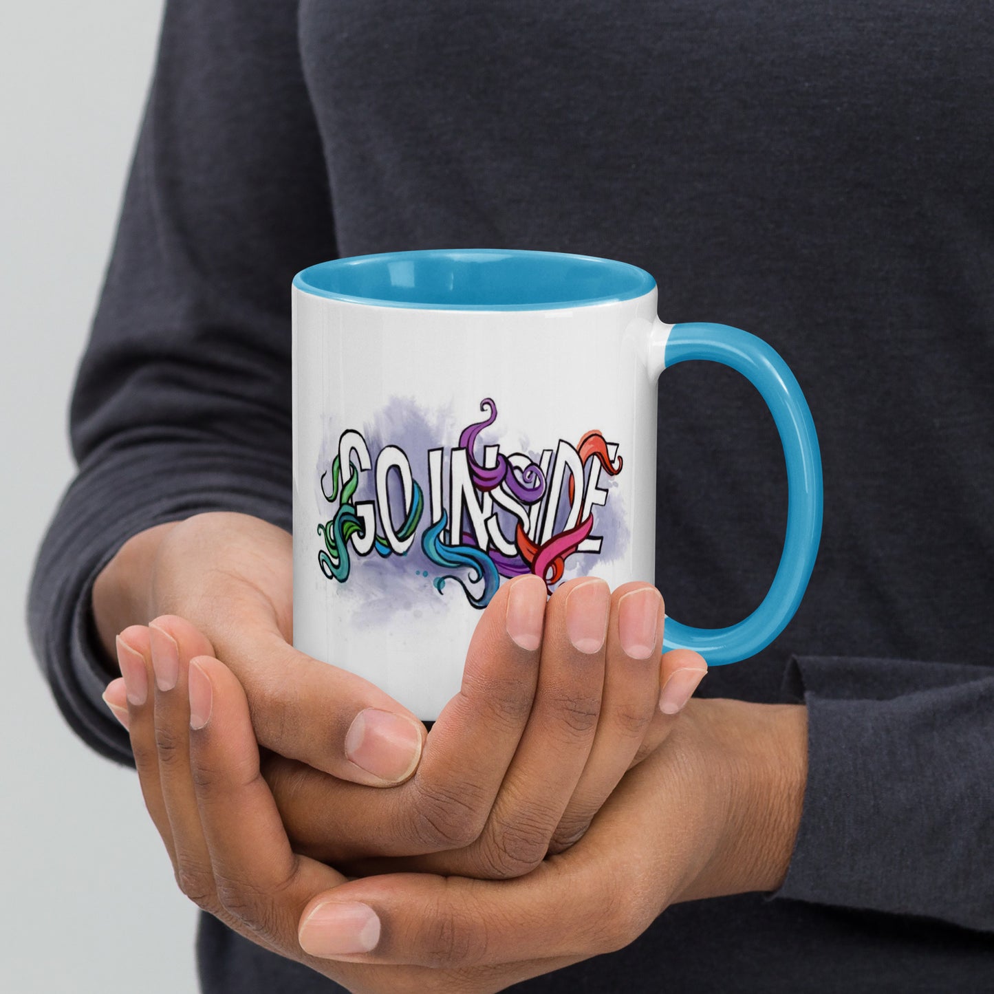 'Go Inside' Mug with Color Inside