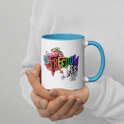'Freedom is an Inside Job' Mug with Color Inside