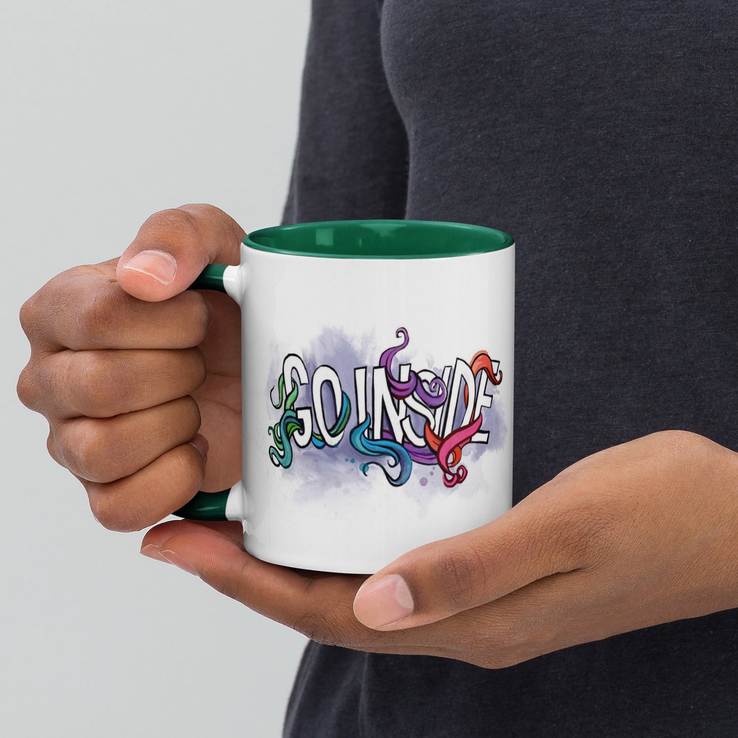 'Go Inside' Mug with Color Inside