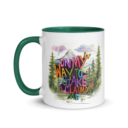 'On my way to stake a claim on ME' Mug with Color Inside