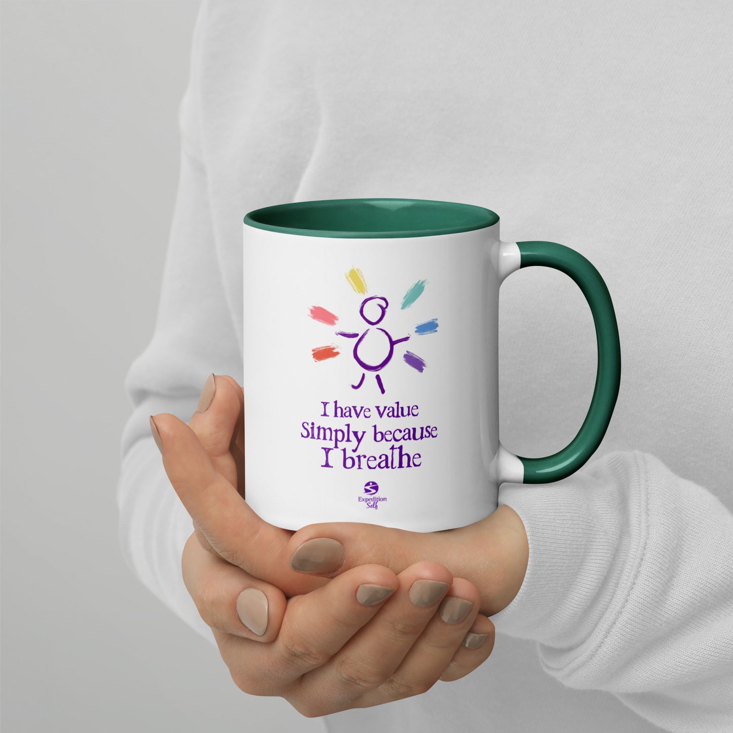 'I have value simply because I breathe' mug