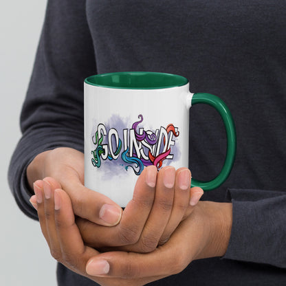 'Go Inside' Mug with Color Inside