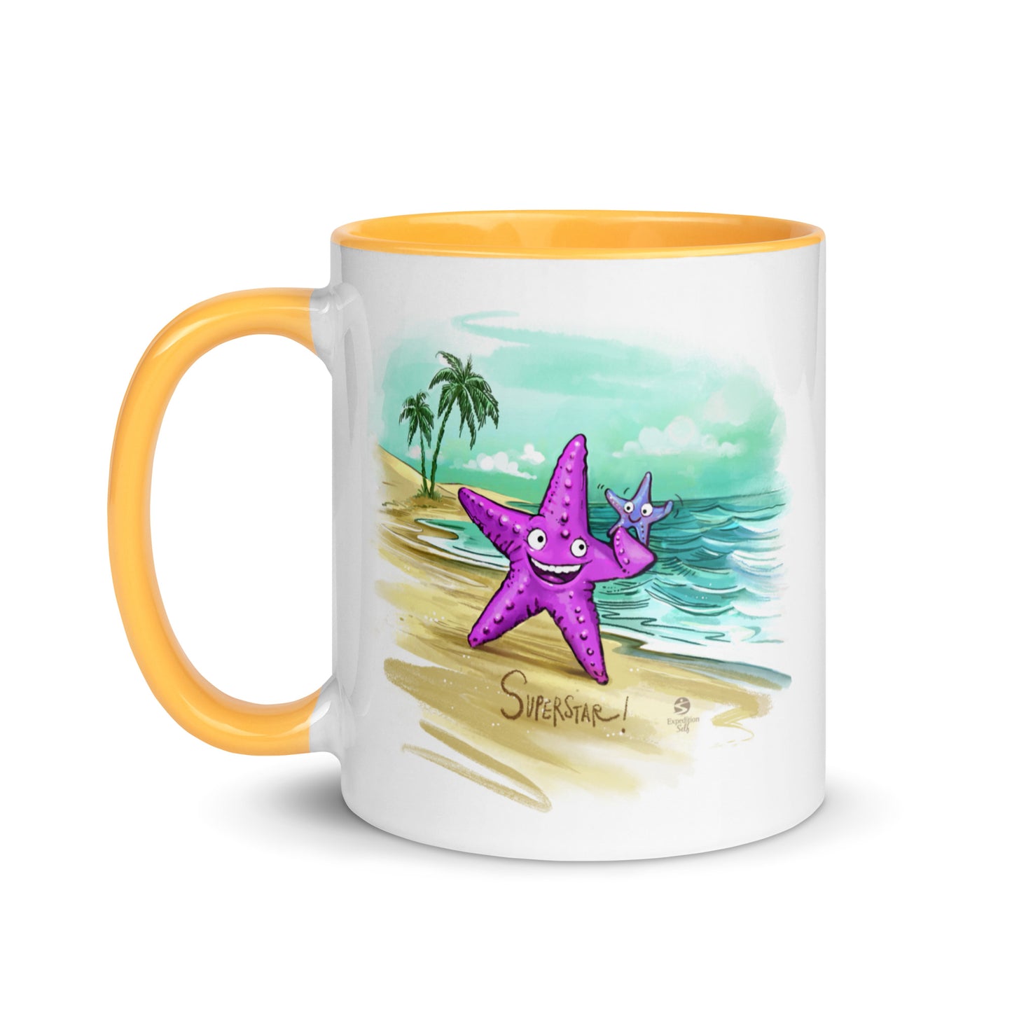 Superstar caregiver! ☆ ceramic mug with color inside