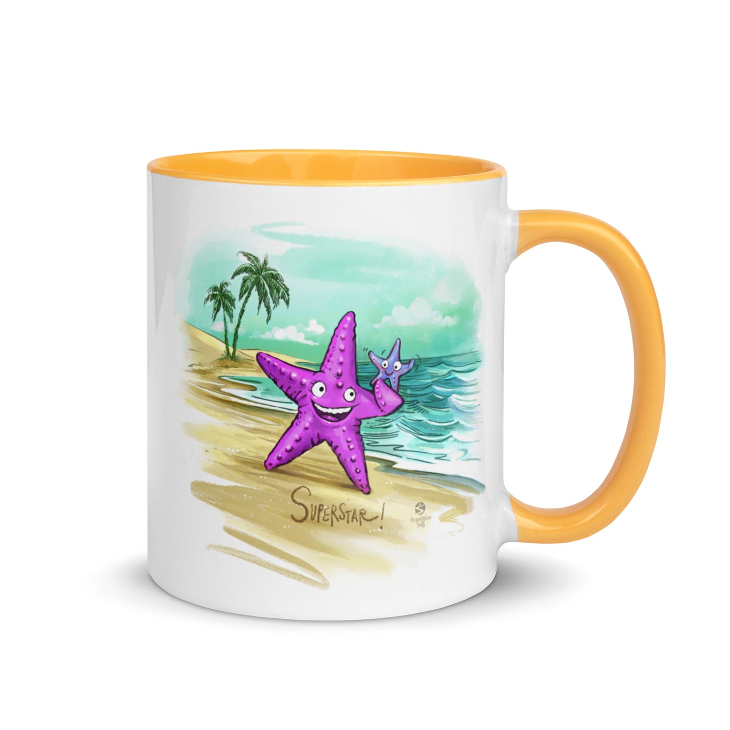 Superstar caregiver! ☆ ceramic mug with color inside