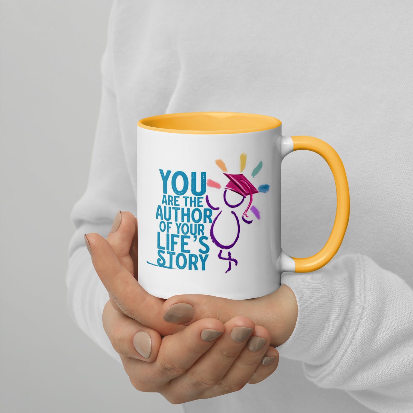 'You are the author of your life's story' mug with Color Inside