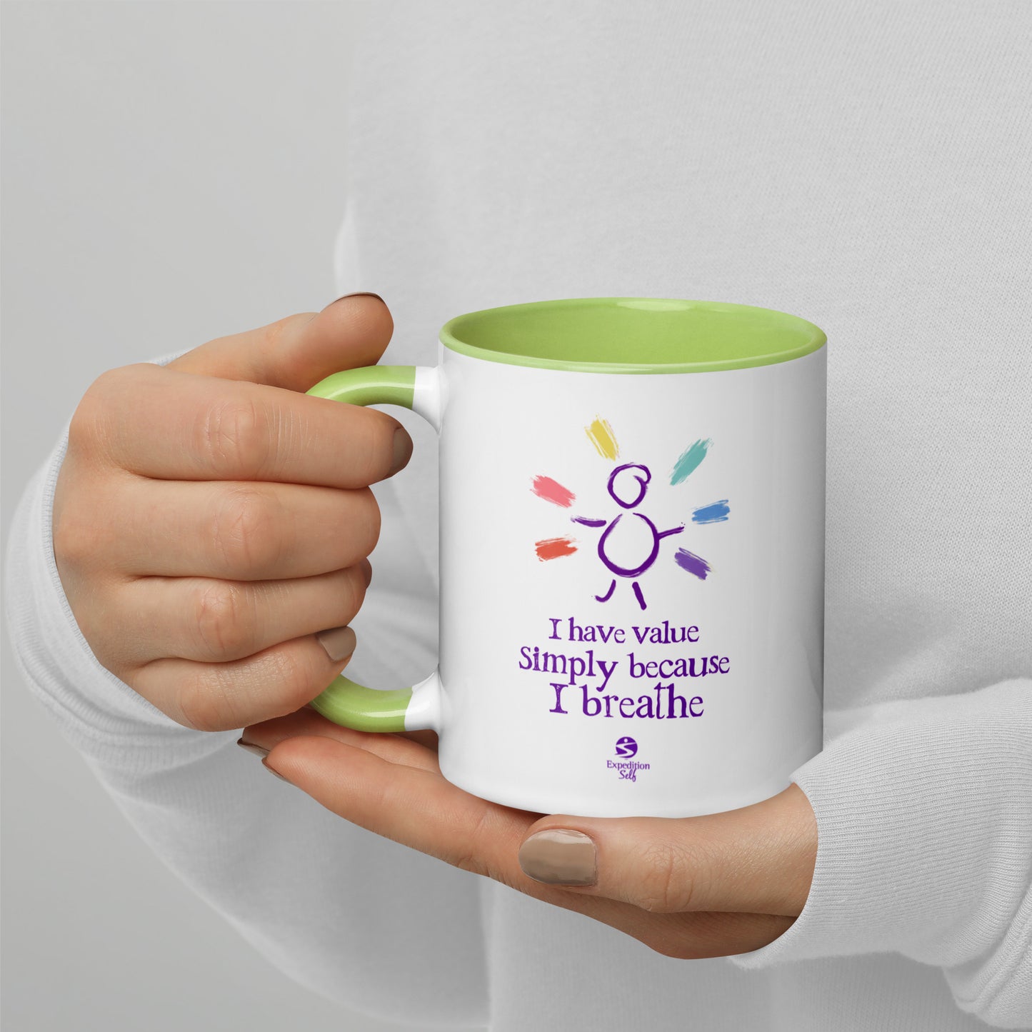 'I have value simply because I breathe' mug