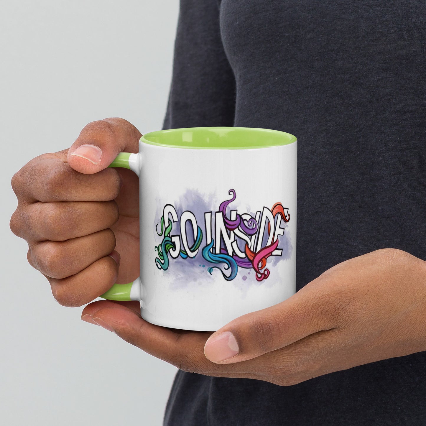 'Go Inside' Mug with Color Inside