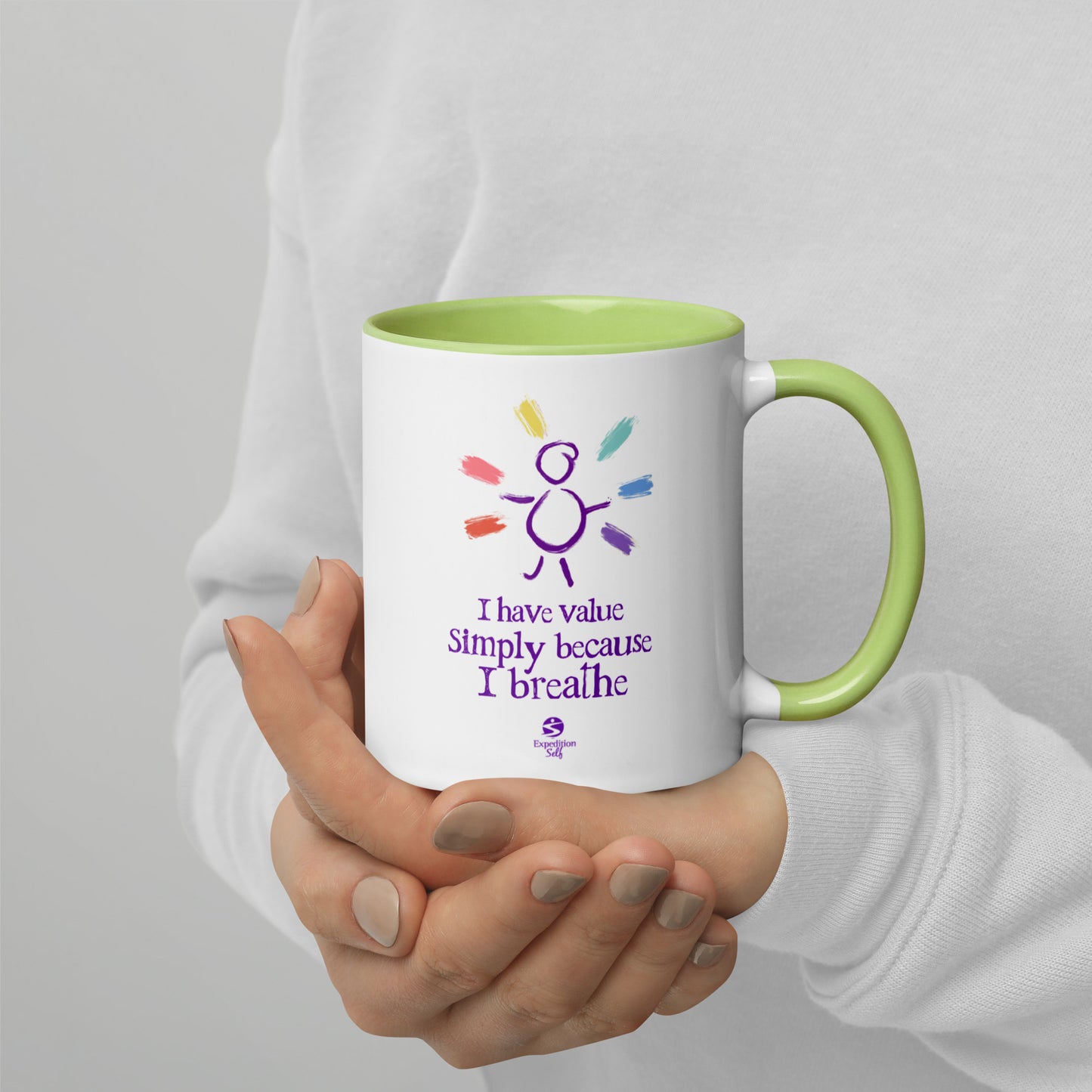 'I have value simply because I breathe' mug