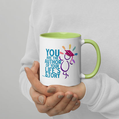 'You are the author of your life's story' mug with Color Inside