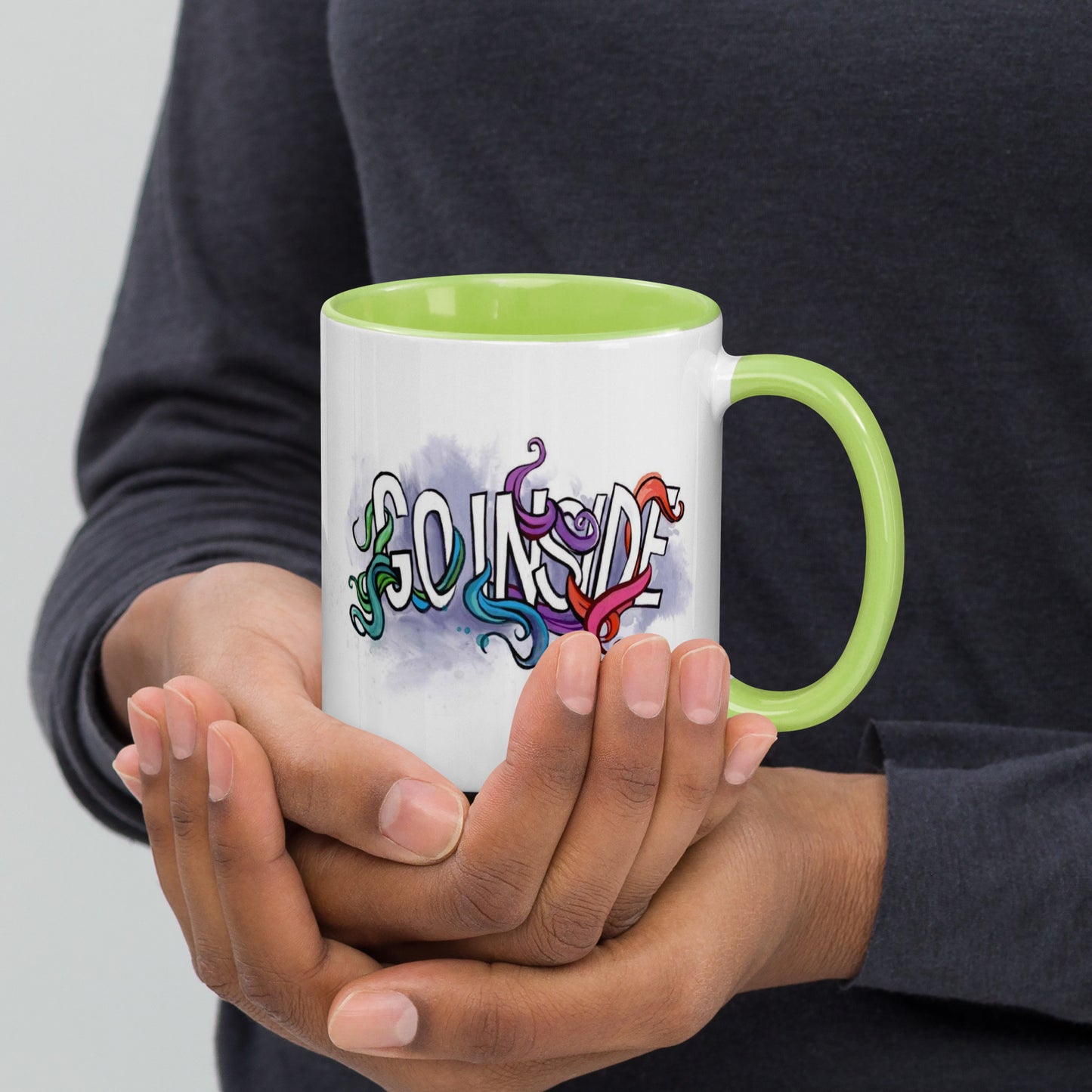 'Go Inside' Mug with Color Inside