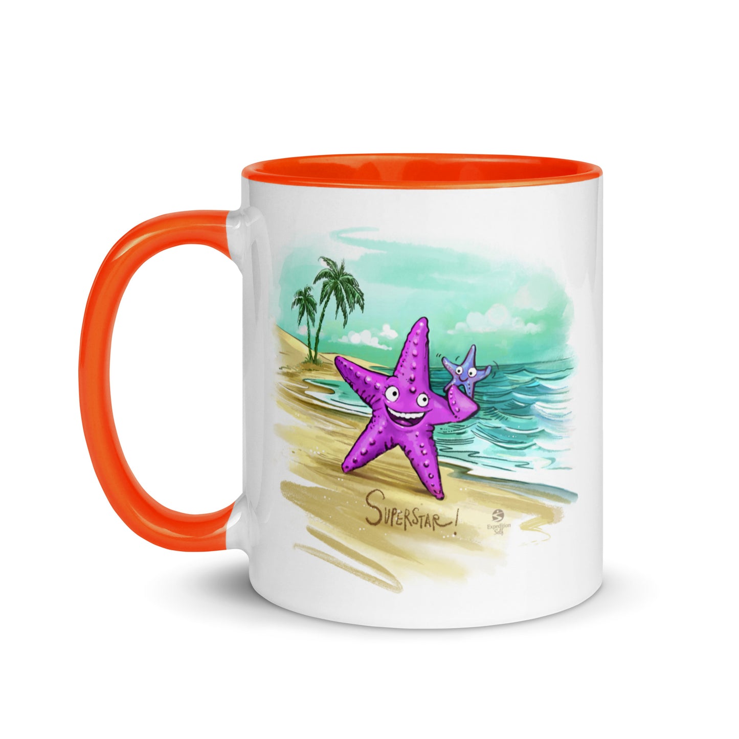 Superstar caregiver! ☆ ceramic mug with color inside