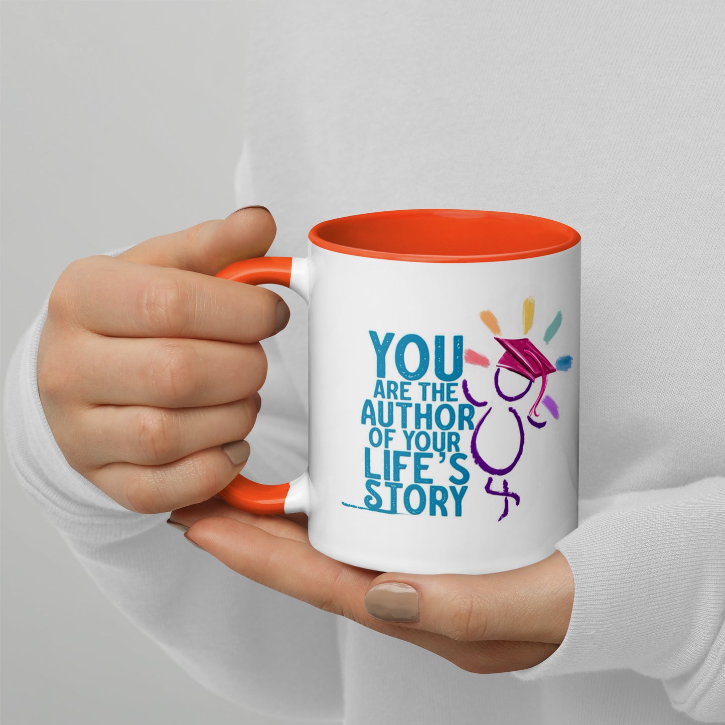 'You are the author of your life's story' mug with Color Inside