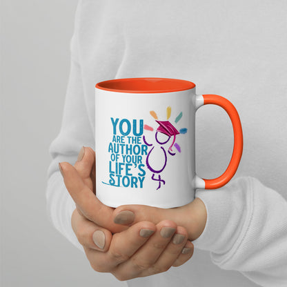 'You are the author of your life's story' mug with Color Inside