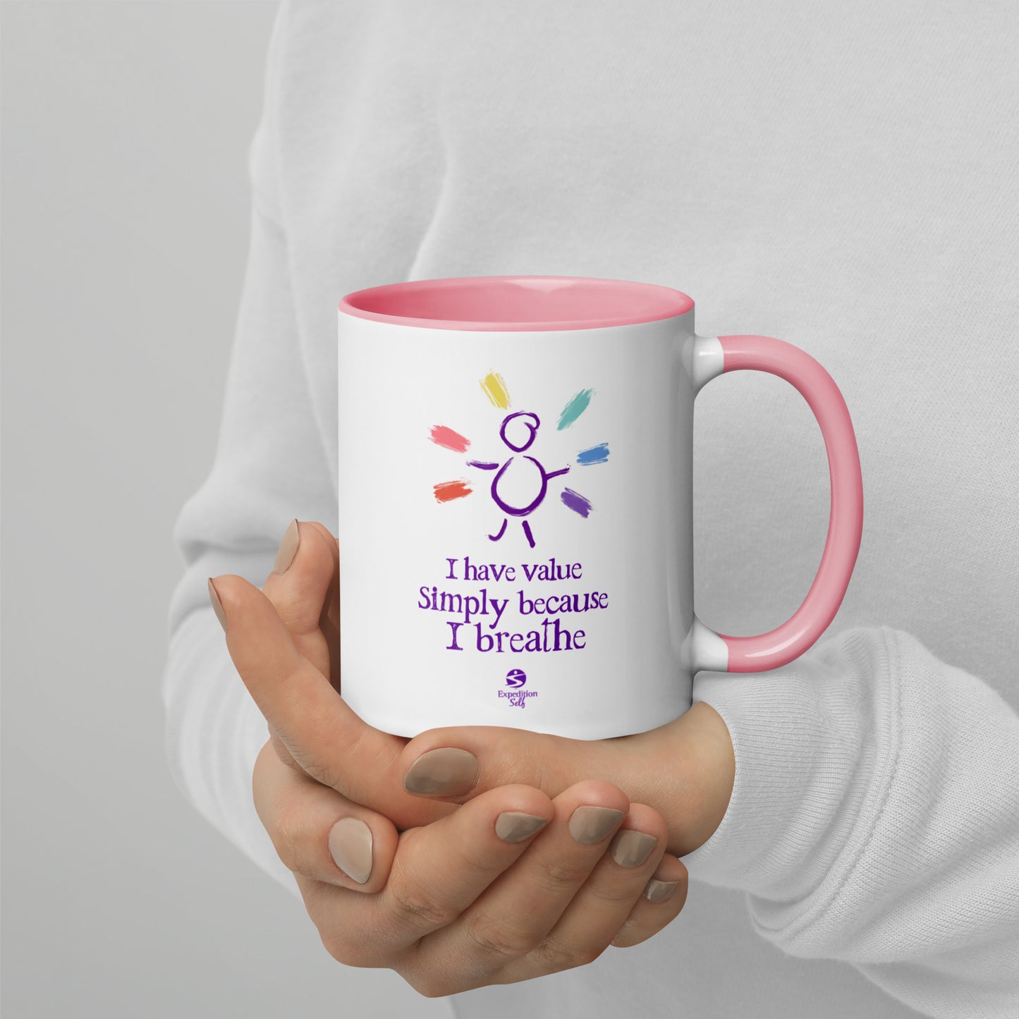 'I have value simply because I breathe' mug