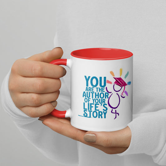 'You are the author of your life's story' mug with Color Inside