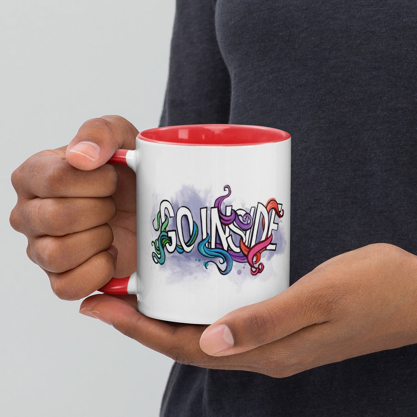 'Go Inside' Mug with Color Inside