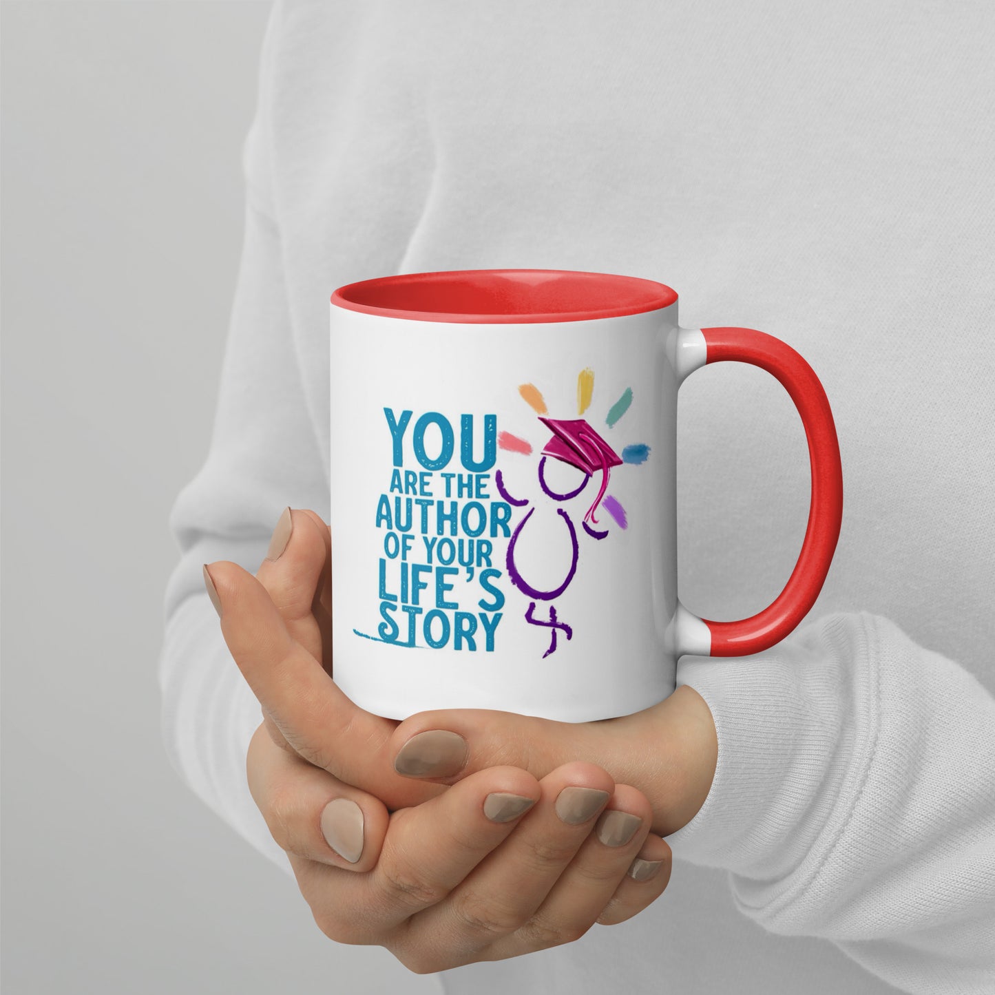 'You are the author of your life's story' mug with Color Inside