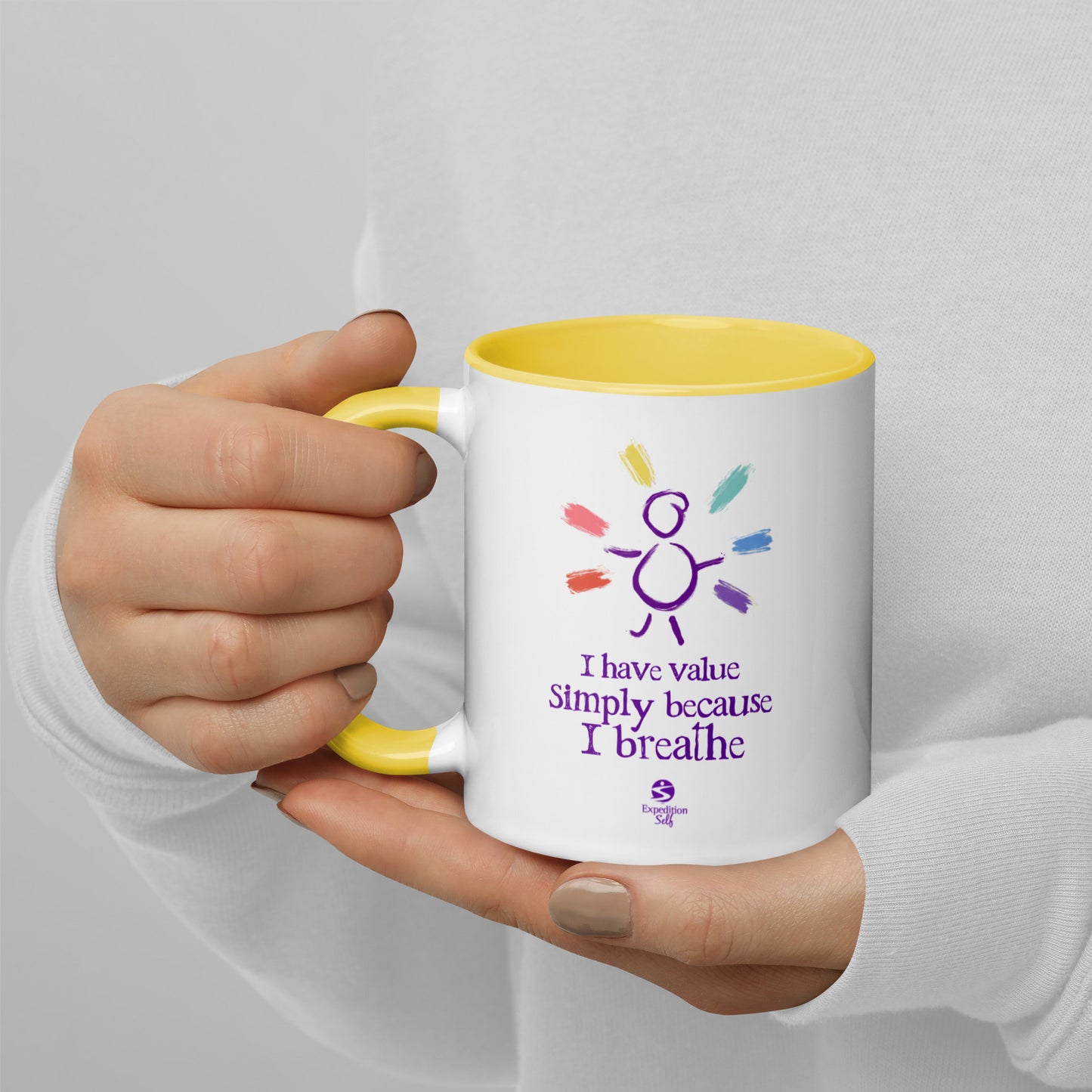 'I have value simply because I breathe' mug