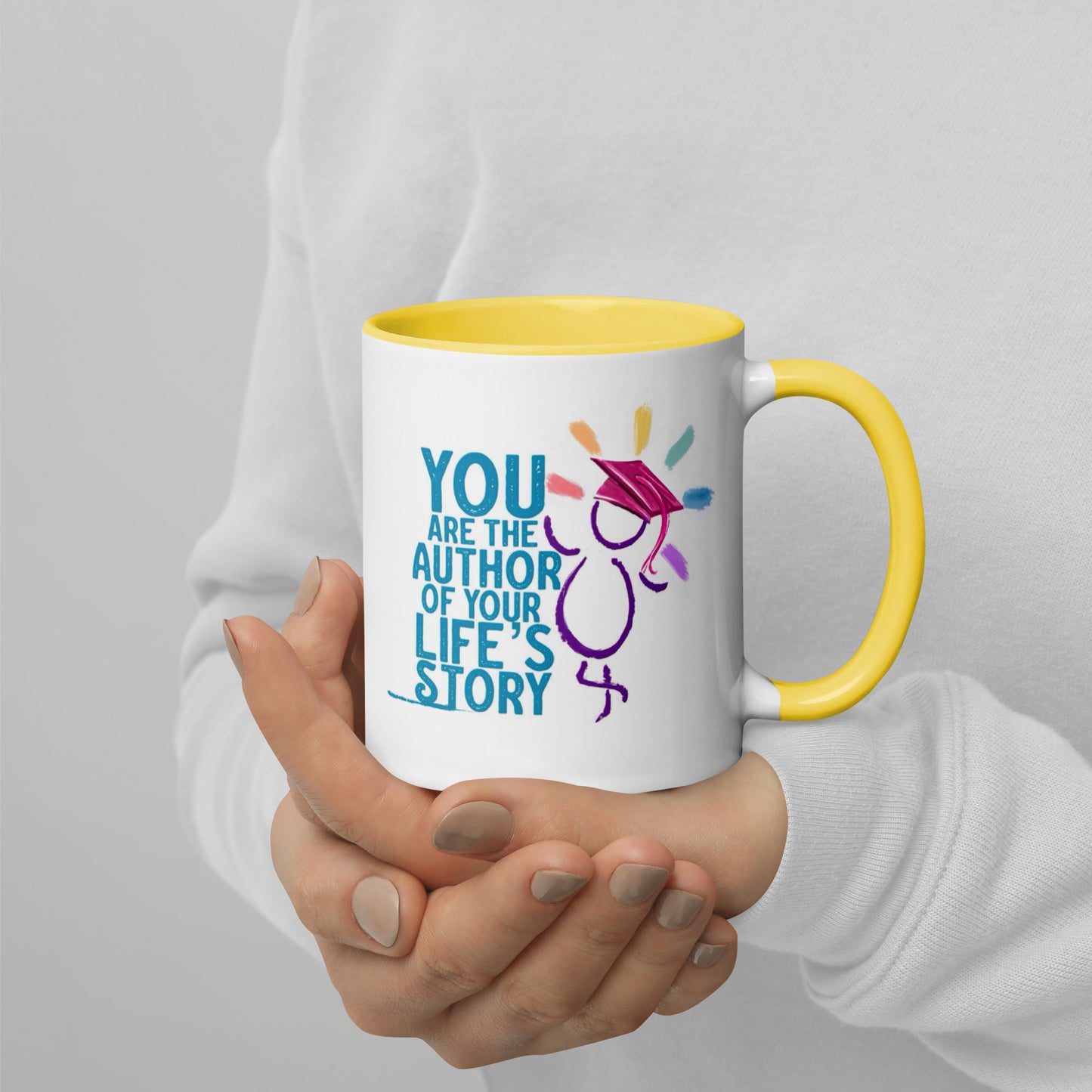 'You are the author of your life's story' mug with Color Inside